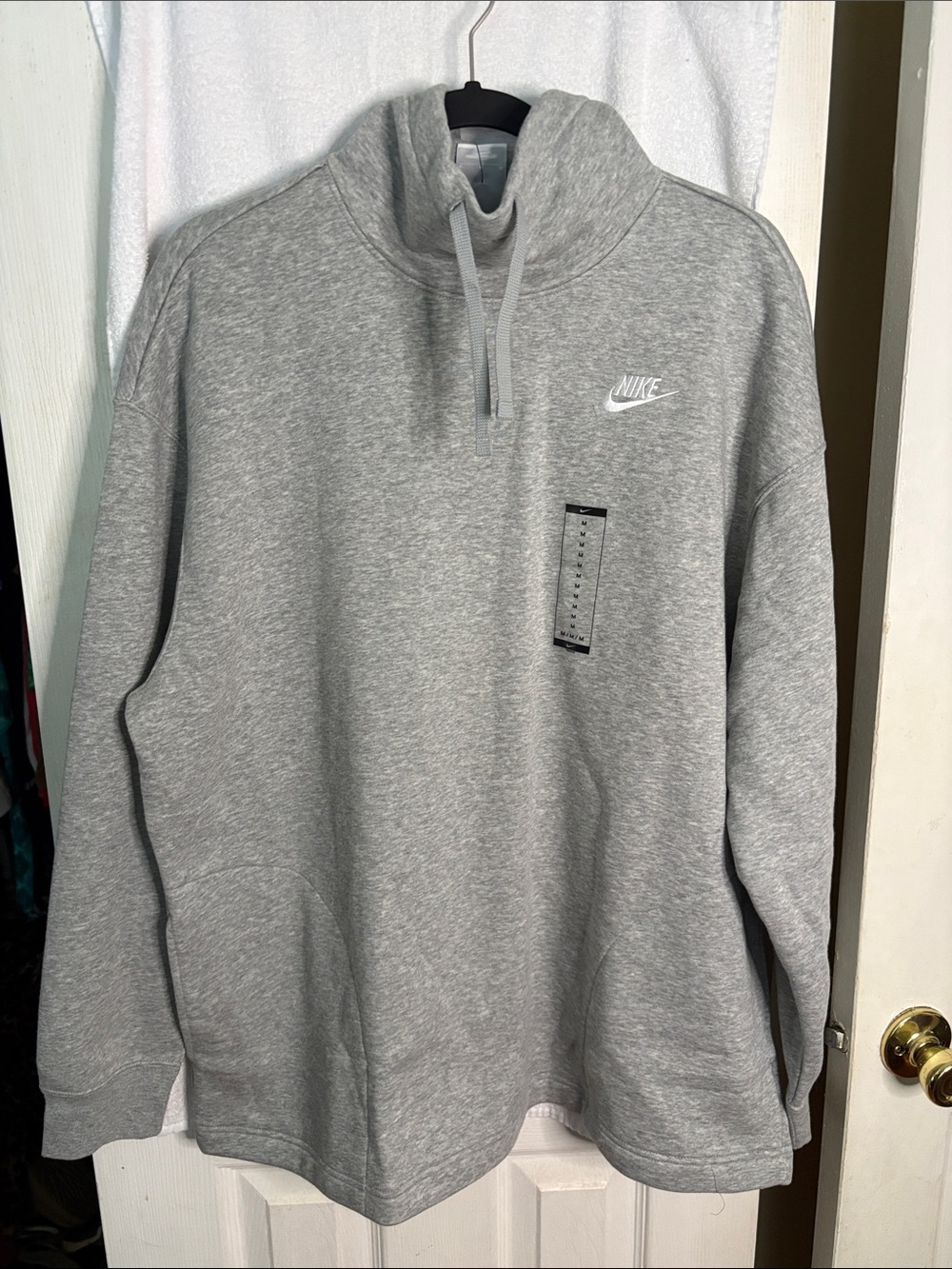 Nike Light Gray Funnel Neck Pullover Hoodie